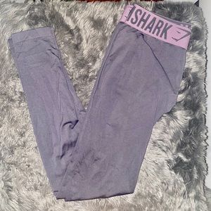 LADIES GYMSHARK FIT LEGGINGS GRAY AND PURPLE